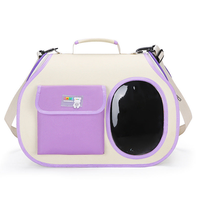 Pet Carrier Backpack with Transparent Window Purple -0