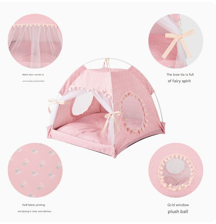 Green floral Portable Folding Pet Tent - Ideal for Travel & Home Use 40x40x35CM-1