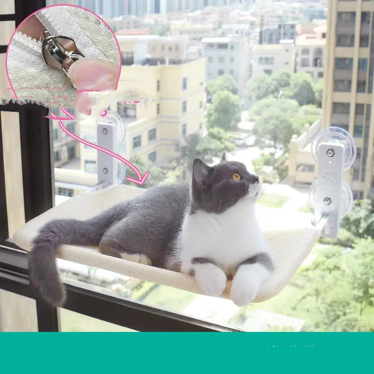 Window Glass Hammock for Cats